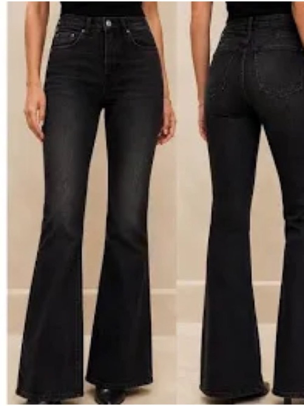 Anthropology Pilcro The Icon Black High-Rise Flare Jeans